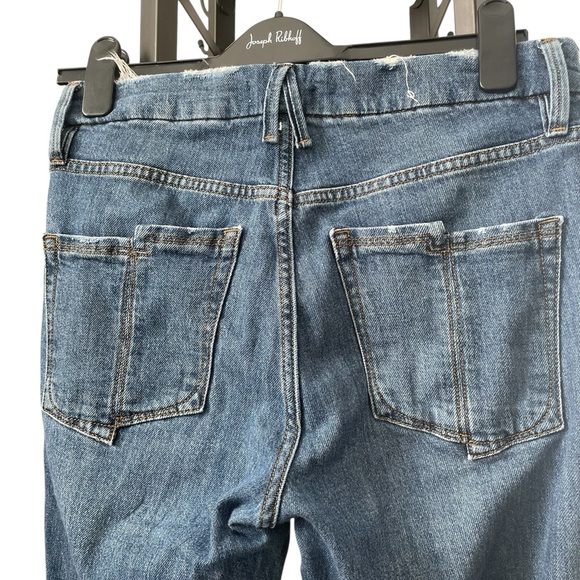 Good American High Rise Straight Jeans Indigo032 Frayed Hem NWOT Size 6 - Picture 6 of 8